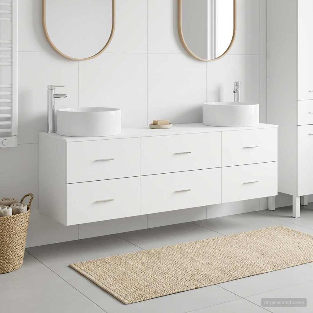 Bathroom Furniture Set 3 pcs White 49.5 x 44.5 x 65.5 cm