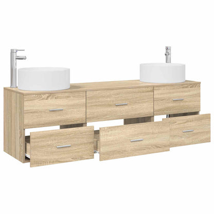 Bathroom Furniture Set 3 pcs Sonoma Oak 49.5 x 44.5 x 65.5 cm