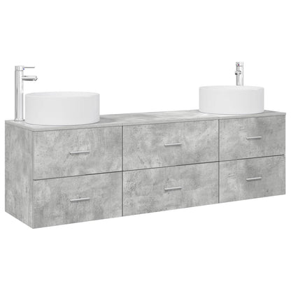 Bathroom Furniture Set 3 pcs Concrete Grey