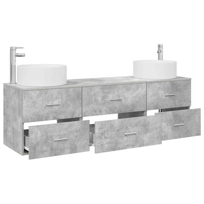 Bathroom Furniture Set 3 pcs Concrete Grey