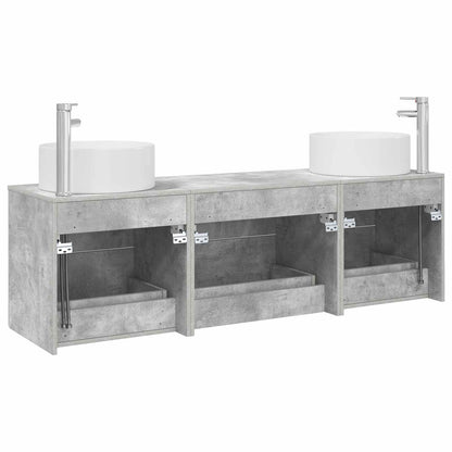 Bathroom Furniture Set 3 pcs Concrete Grey