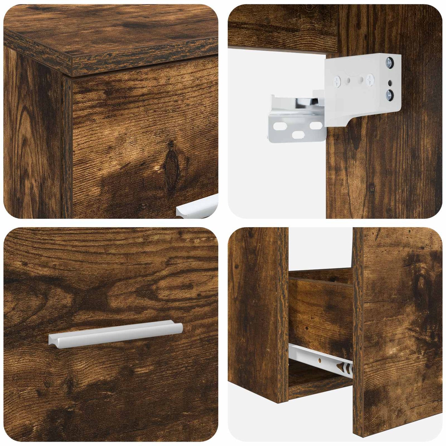 Bathroom Furniture Set 3 pcs Smoked Oak 49.5 x 44.5 x 65.5 cm