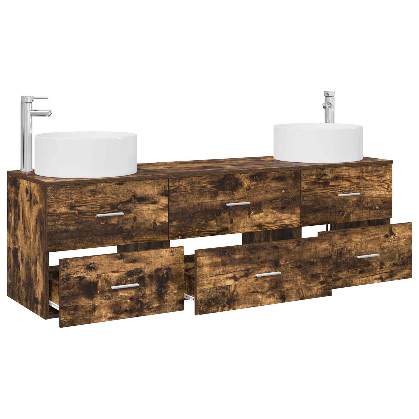 Bathroom Furniture Set 3 pcs Smoked Oak 49.5 x 44.5 x 65.5 cm