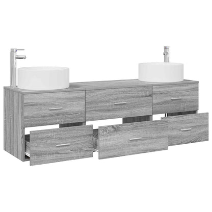 Bathroom Furniture Set 3 pcs Grey Sonoma 49.5 x 44.5 x 65.5 cm
