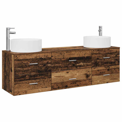 Bathroom Furniture Set 3 pcs Old Wood 49.5 x 44.5 x 65.5 cm