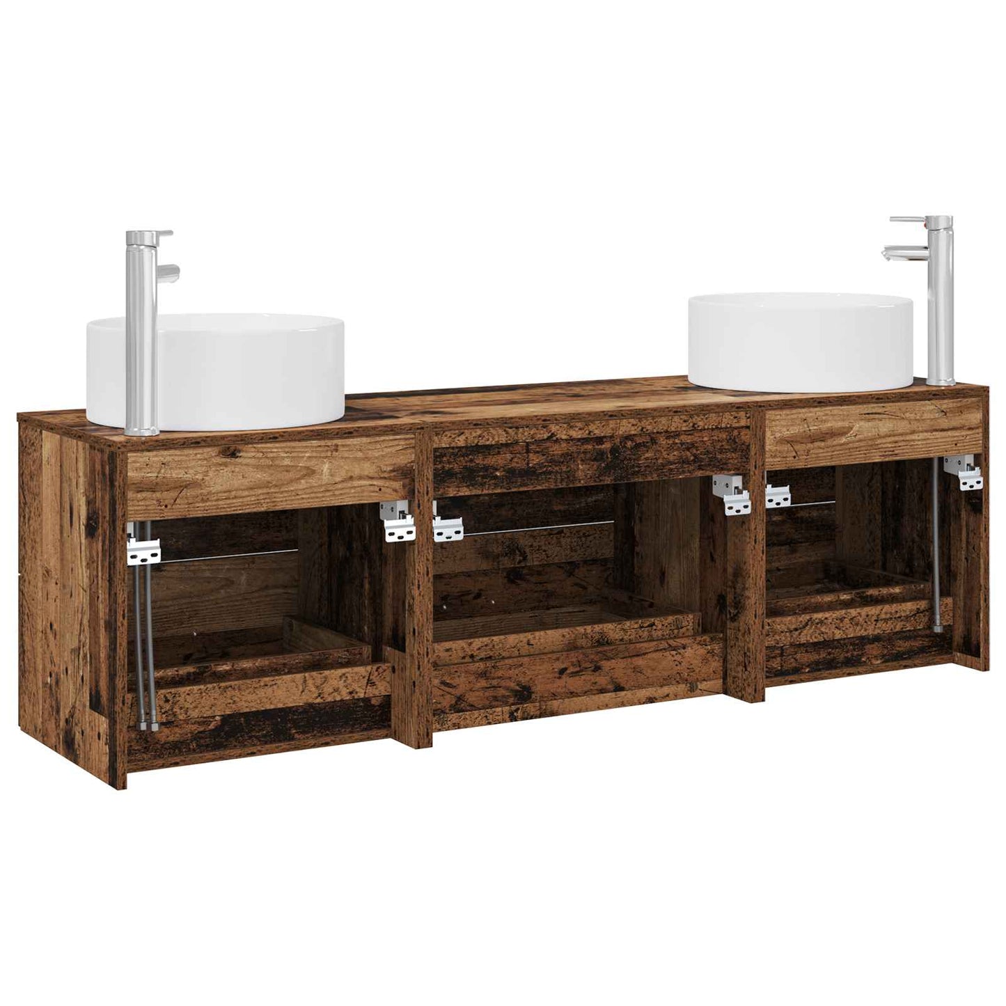 Bathroom Furniture Set 3 pcs Old Wood 49.5 x 44.5 x 65.5 cm