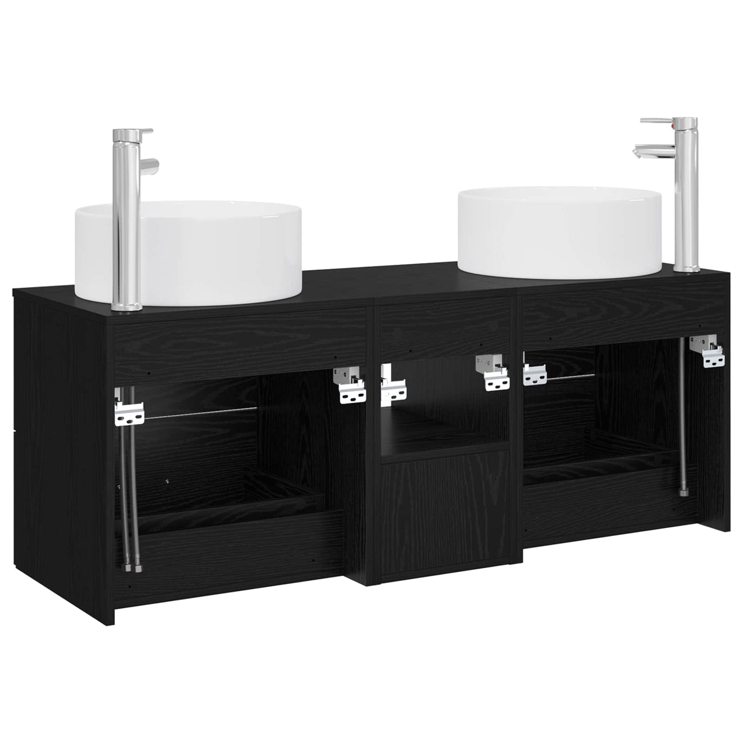 Bathroom Furniture Set 3 pcs Black 49.5 x 44.5 x 65.5 cm