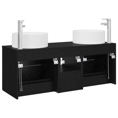 Bathroom Furniture Set 3 pcs Black 49.5 x 44.5 x 65.5 cm