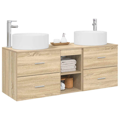 Bathroom Furniture Set 3 pcs Sonoma Oak 49.5 x 44.5 x 65.5 cm