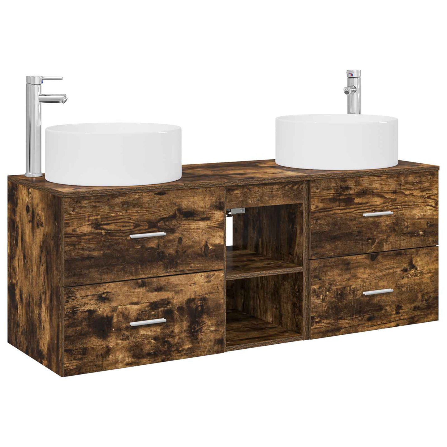Bathroom Furniture Set 3 pcs Smoked Oak 49.5 x 44.5 x 65.5 cm