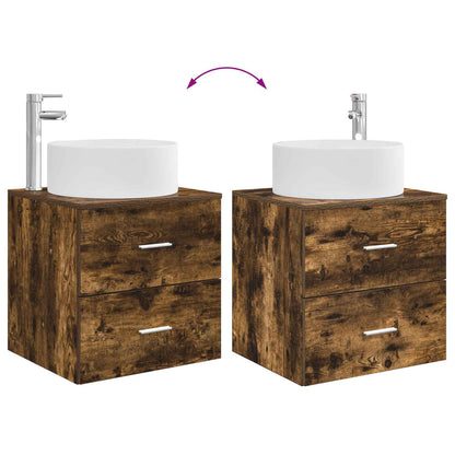 Bathroom Furniture Set 3 pcs Smoked Oak 49.5 x 44.5 x 65.5 cm