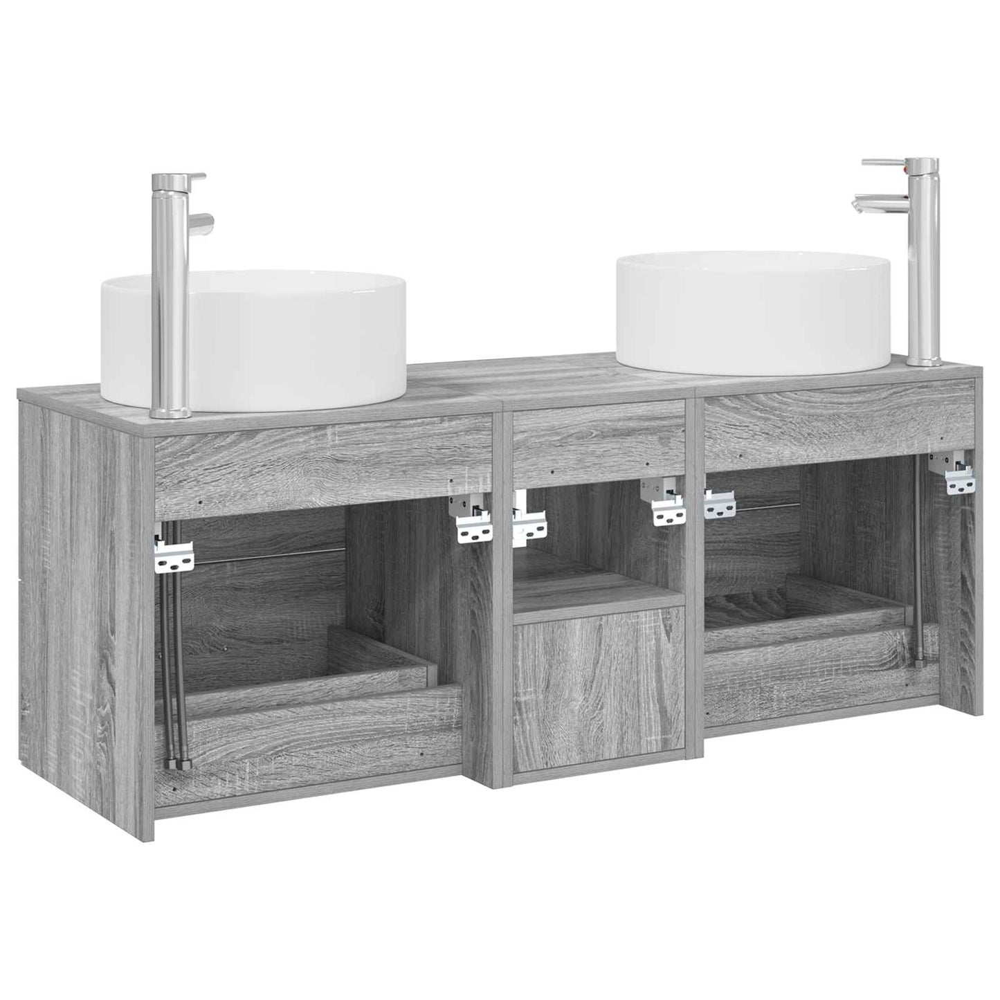 Bathroom Furniture Set 3 pcs Grey Sonoma 49.5 x 44.5 x 65.5 cm