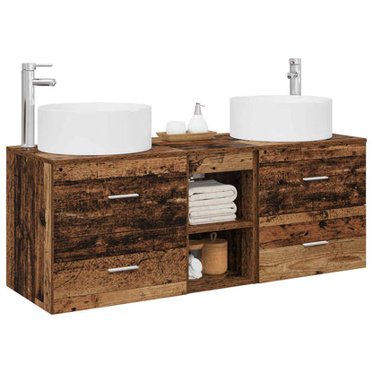 Bathroom Furniture Set 3 pcs Old Wood 49.5 x 44.5 x 65.5 cm
