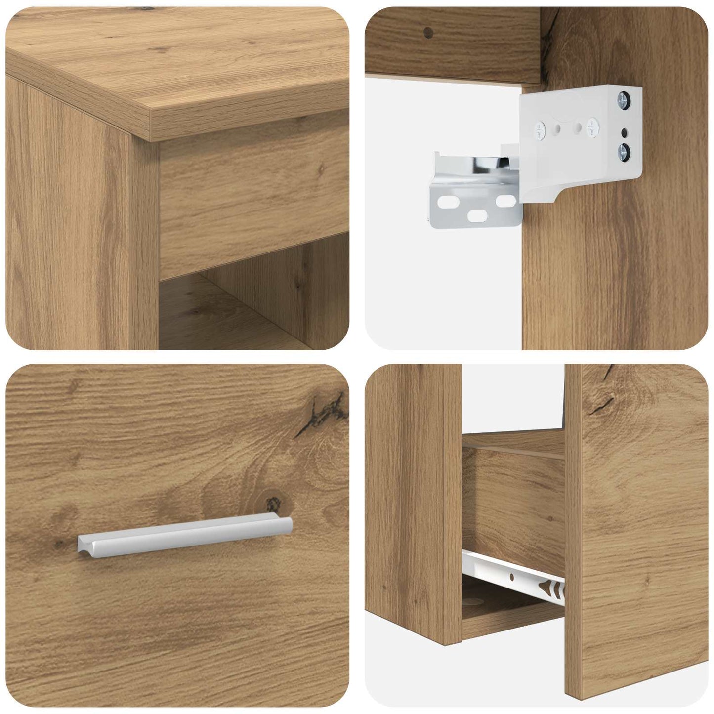 Bathroom Furniture Set 3 pcs Artisan Oak 49.5 x 44.5 x 65.5 cm