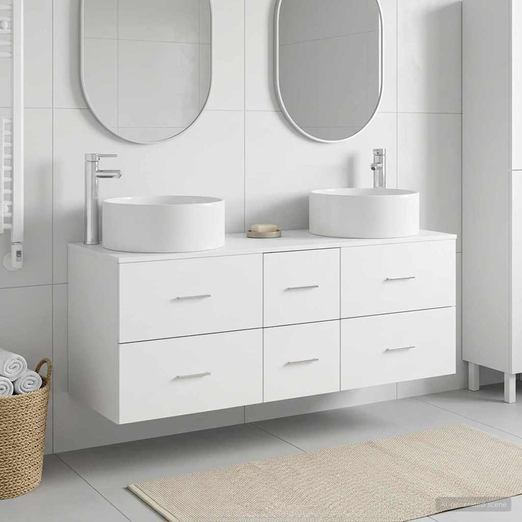 Bathroom Furniture Set 3 pcs White 49.5 x 44.5 x 65.5 cm