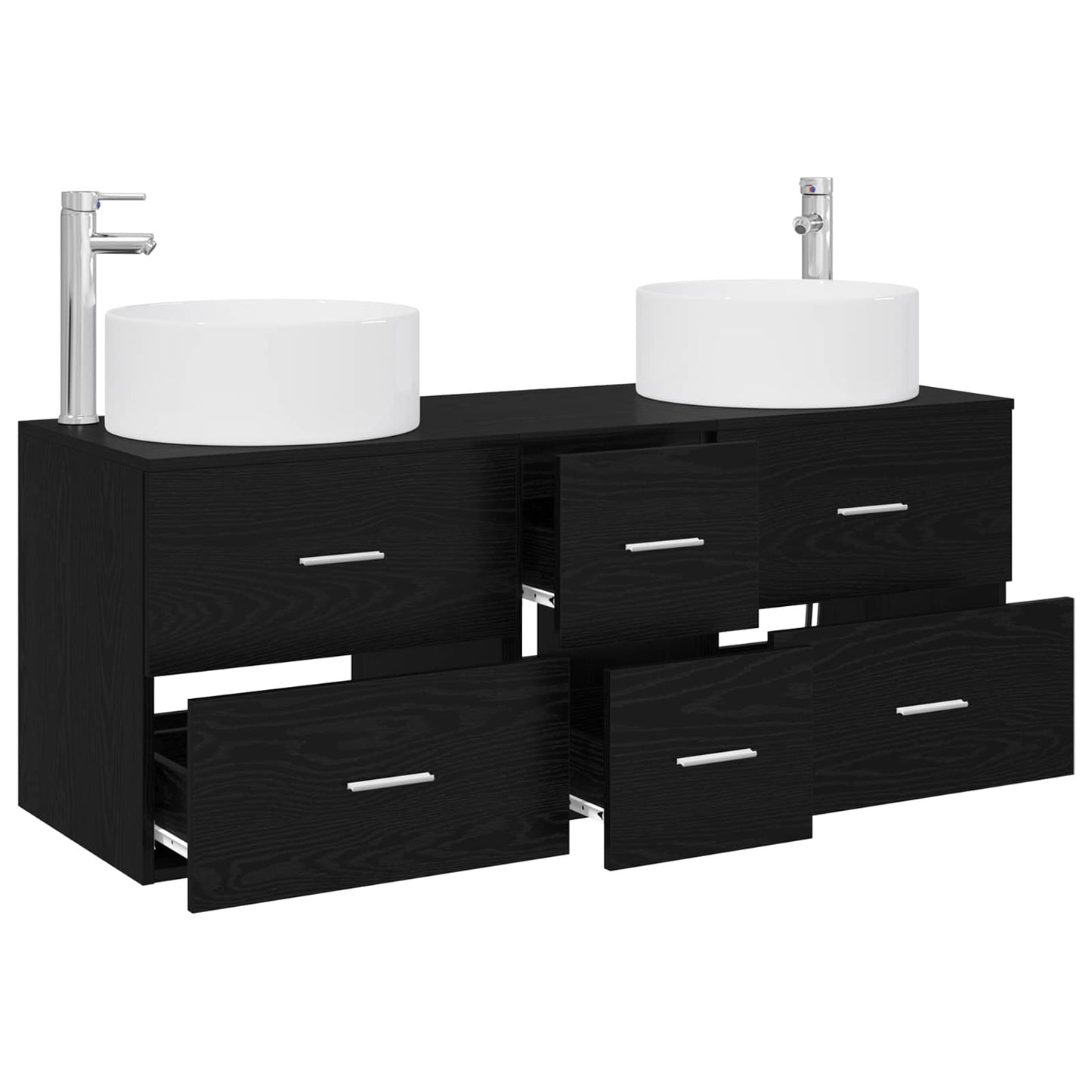 Bathroom Furniture Set 3 pcs Black 49.5 x 44.5 x 65.5 cm