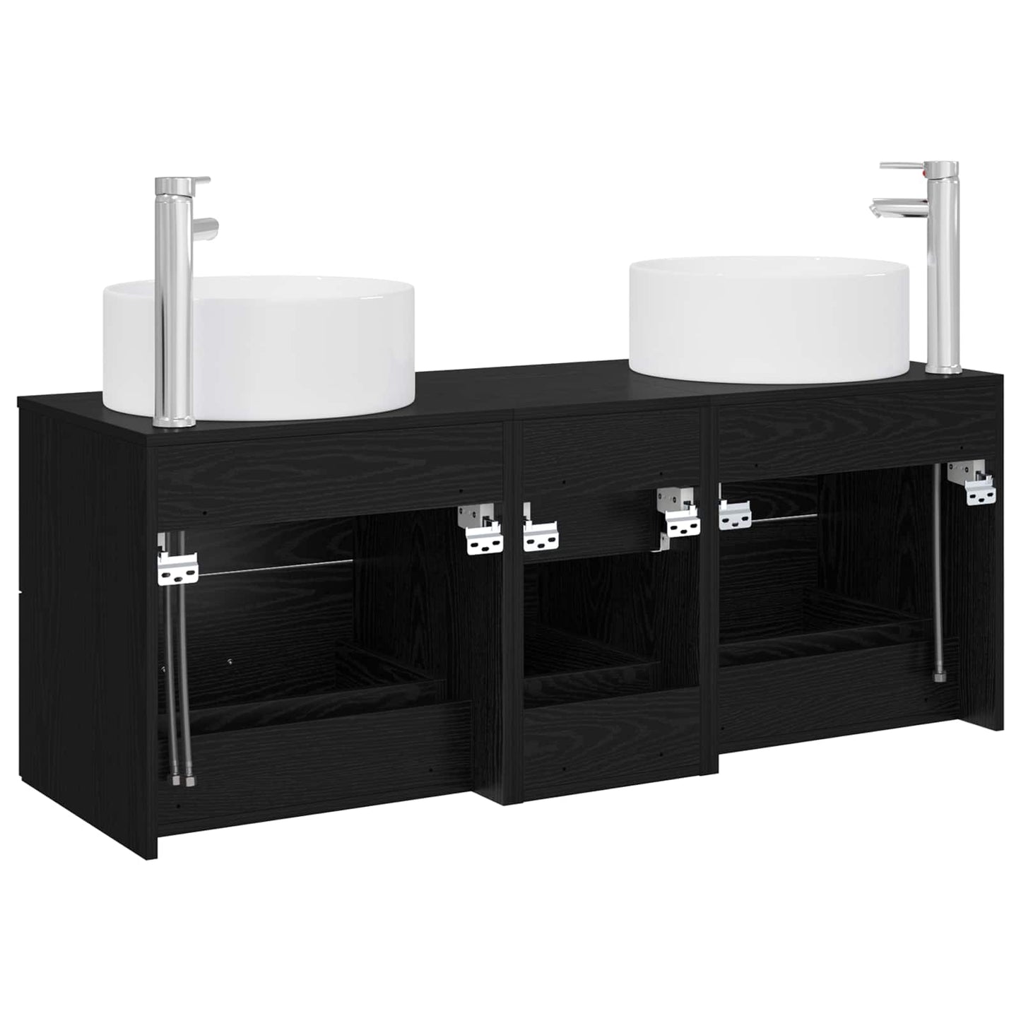 Bathroom Furniture Set 3 pcs Black 49.5 x 44.5 x 65.5 cm