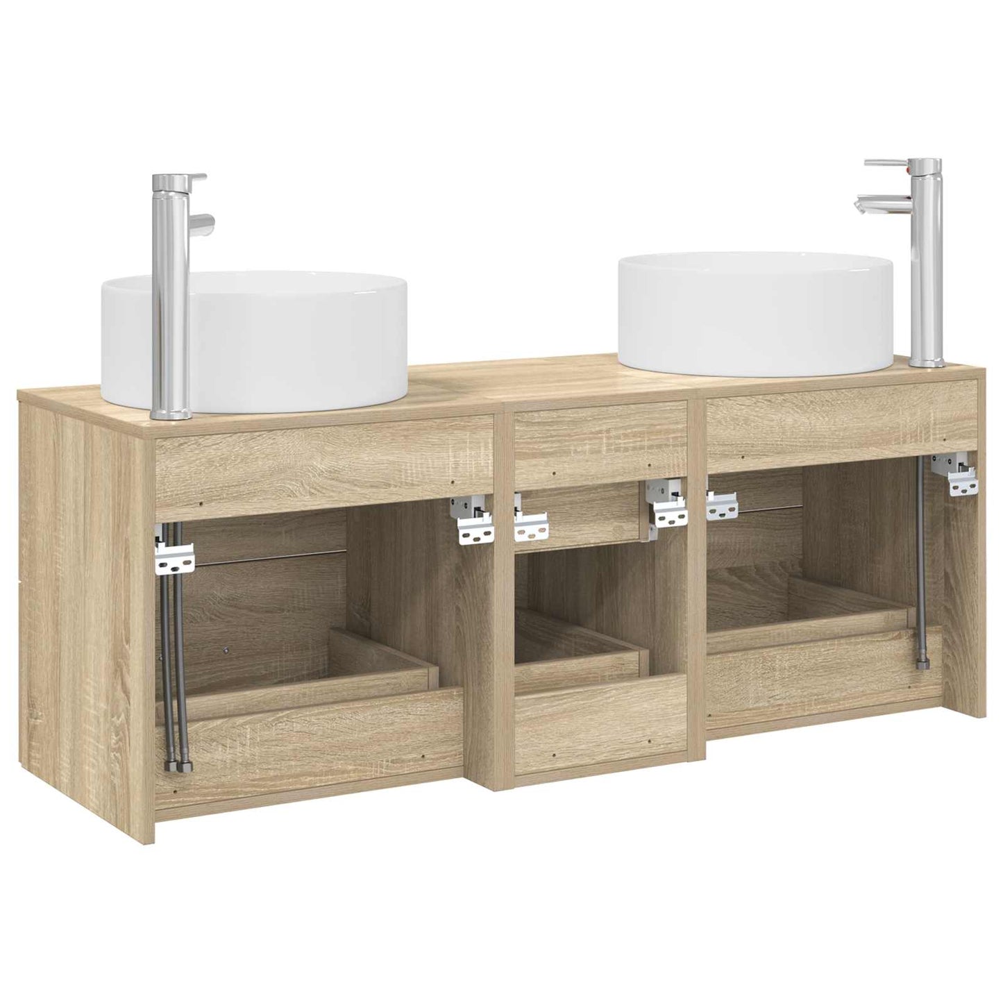 Bathroom Furniture Set 3 pcs Sonoma Oak 49.5 x 44.5 x 65.5 cm