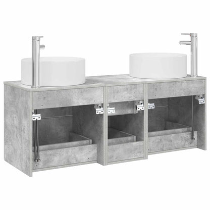 Bathroom Furniture Set 3 pcs Concrete Grey