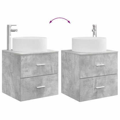 Bathroom Furniture Set 3 pcs Concrete Grey