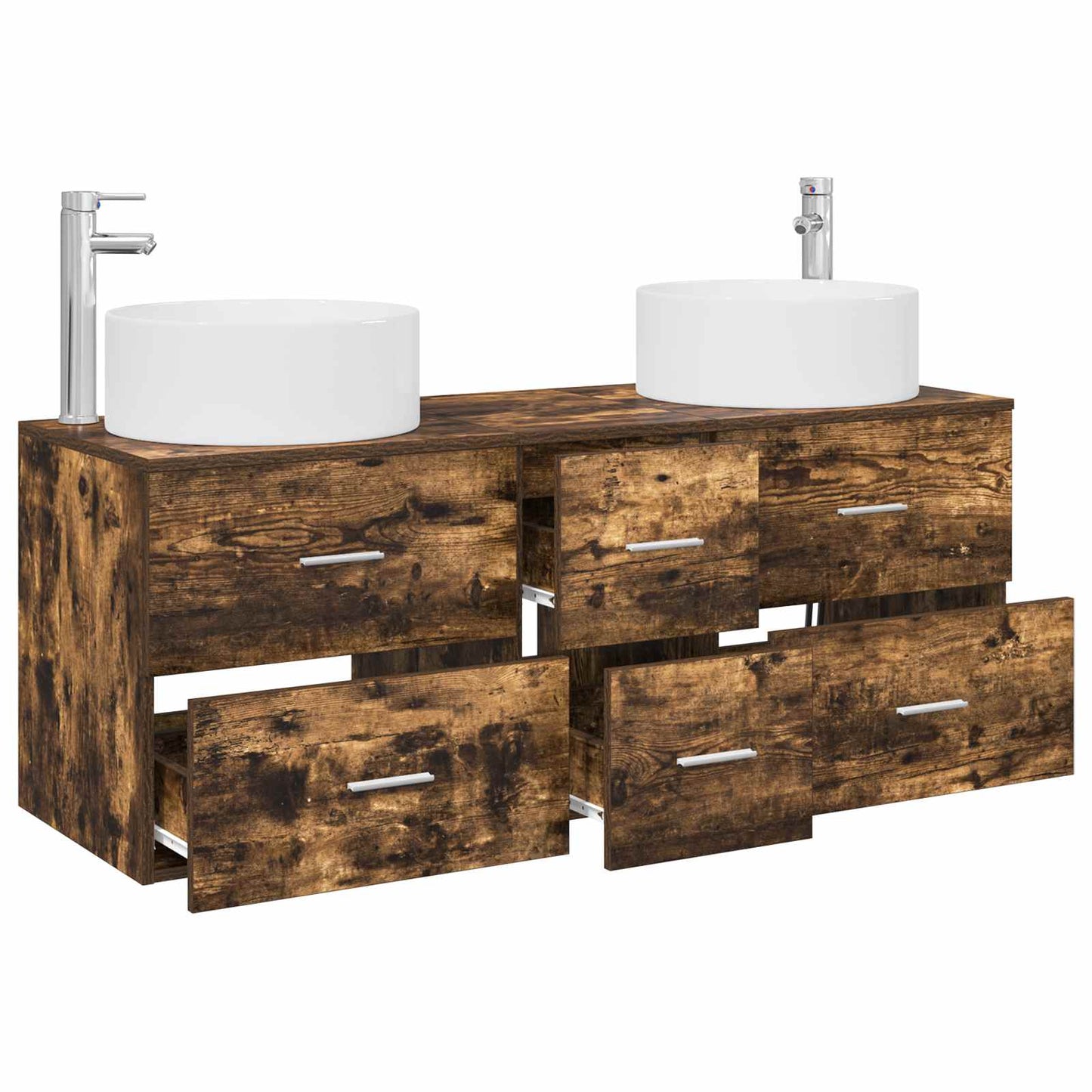 Bathroom Furniture Set 3 pcs Smoked Oak 49.5 x 44.5 x 65.5 cm
