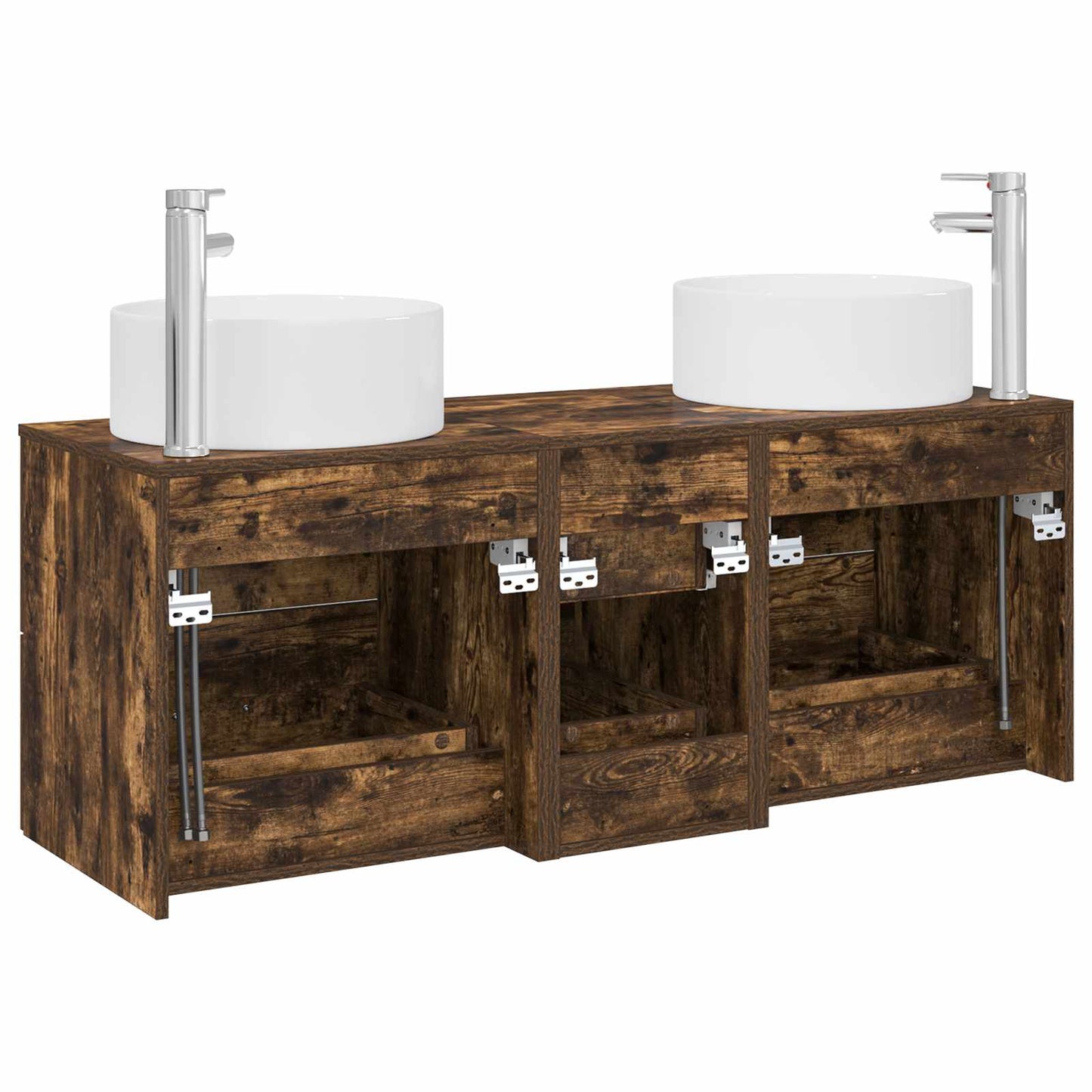 Bathroom Furniture Set 3 pcs Smoked Oak 49.5 x 44.5 x 65.5 cm
