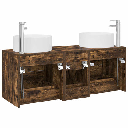 Bathroom Furniture Set 3 pcs Smoked Oak 49.5 x 44.5 x 65.5 cm