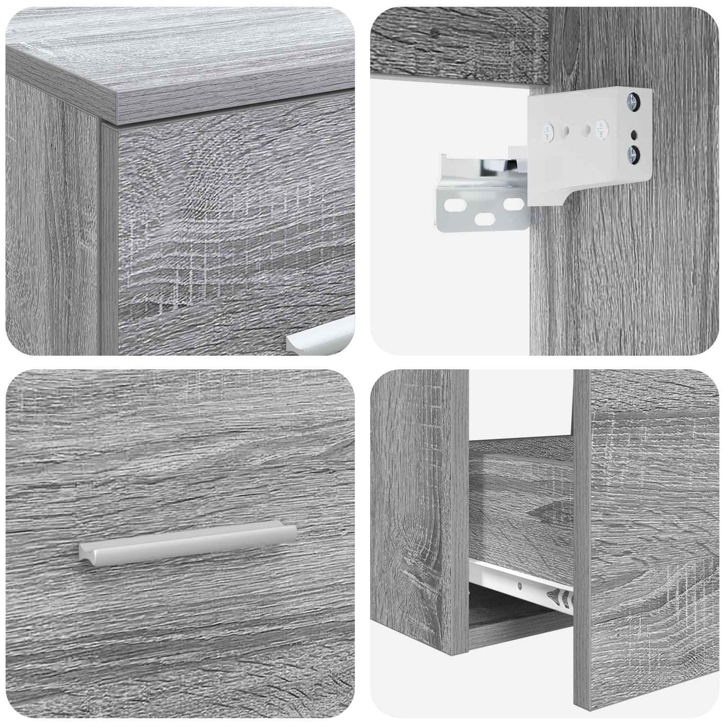 Bathroom Furniture Set 3 pcs Grey Sonoma 49.5 x 44.5 x 65.5 cm