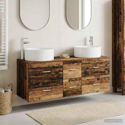 Bathroom Furniture Set 3 pcs Old Wood 49.5 x 44.5 x 65.5 cm