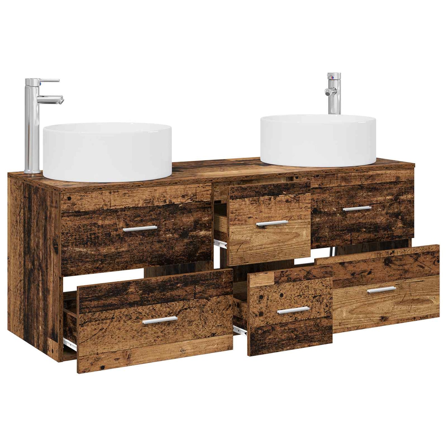 Bathroom Furniture Set 3 pcs Old Wood 49.5 x 44.5 x 65.5 cm