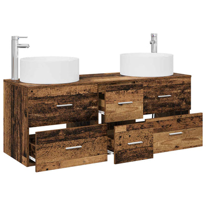 Bathroom Furniture Set 3 pcs Old Wood 49.5 x 44.5 x 65.5 cm