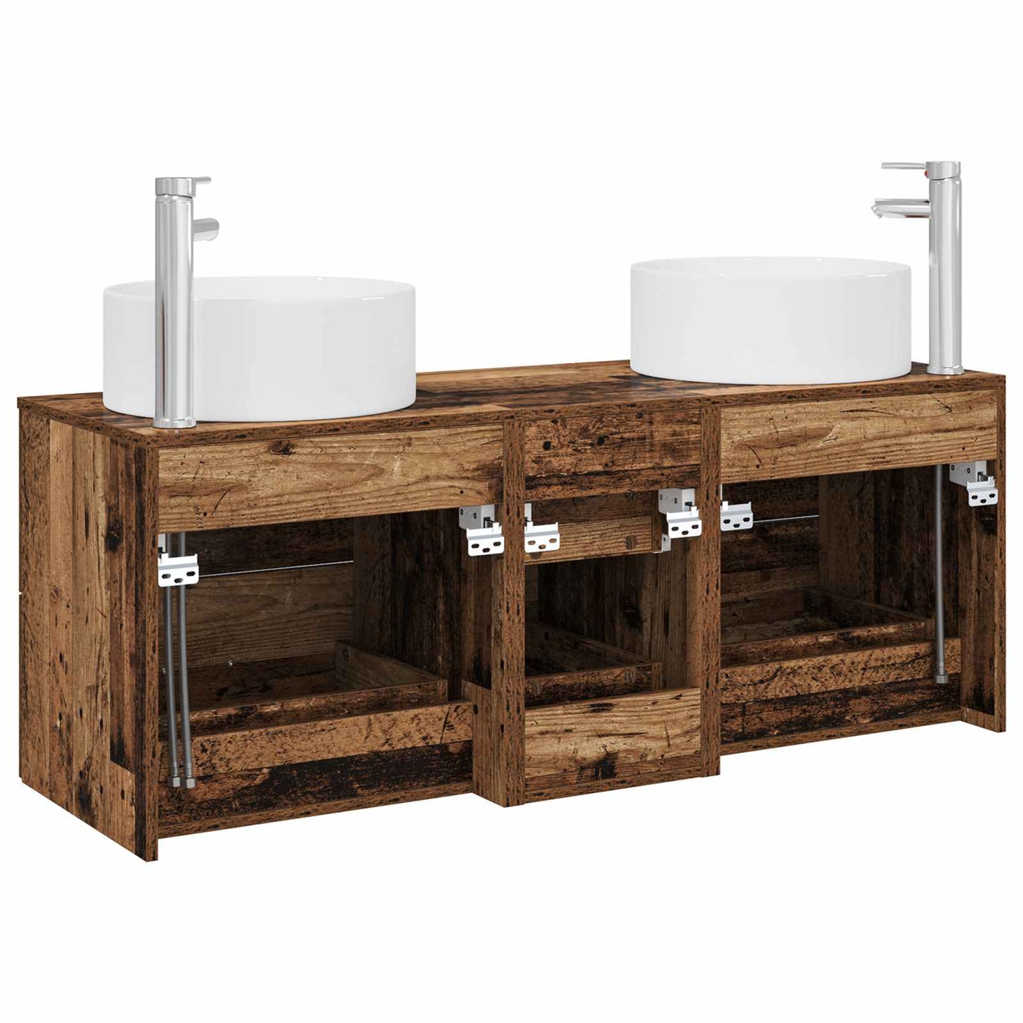 Bathroom Furniture Set 3 pcs Old Wood 49.5 x 44.5 x 65.5 cm