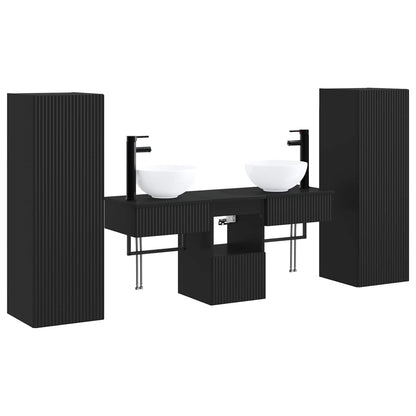 Bathroom Furniture Set 5 pcs Black 33 x 34.5 x 100 cm