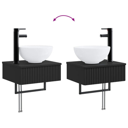Bathroom Furniture Set 5 pcs Black 33 x 34.5 x 100 cm