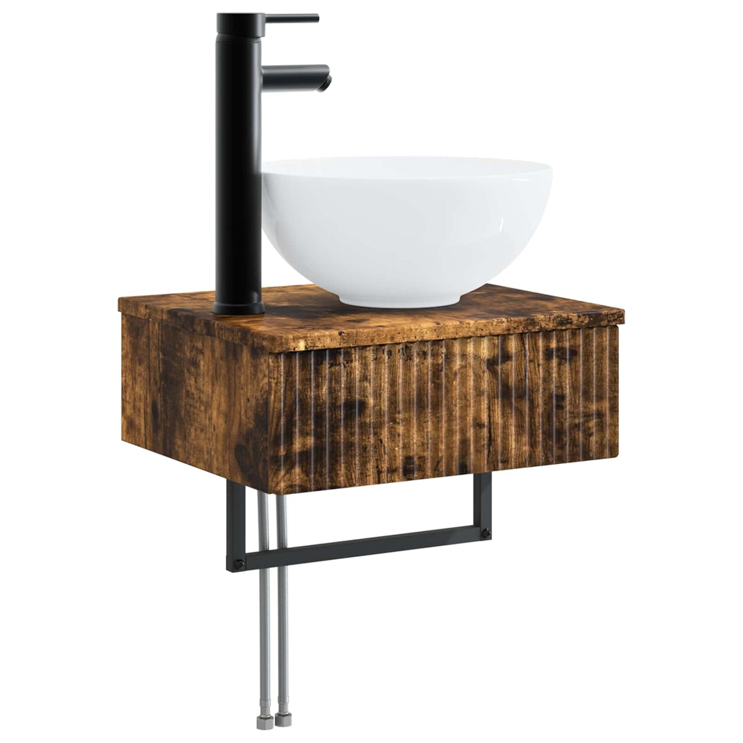 Bathroom Furniture Set 5 pcs Smoked Oak 33 x 34.5 x 100 cm