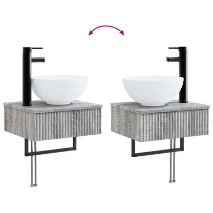 Bathroom Furniture Set 5 pcs Grey Sonoma 33 x 34.5 x 100 cm