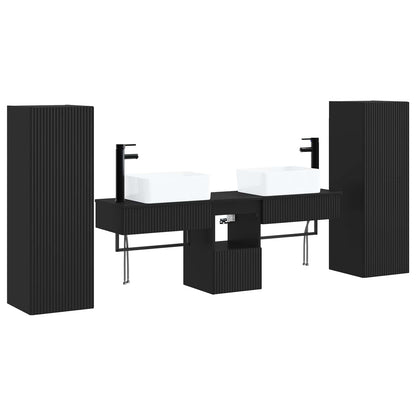 Bathroom Furniture Set 5 pcs Black 33 x 34.5 x 100 cm
