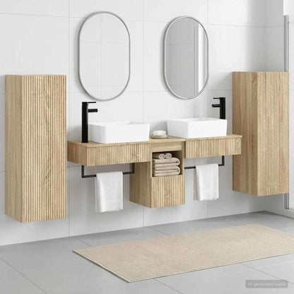 Bathroom Furniture Set 5 pcs Sonoma Oak 33 x 34.5 x 100 cm