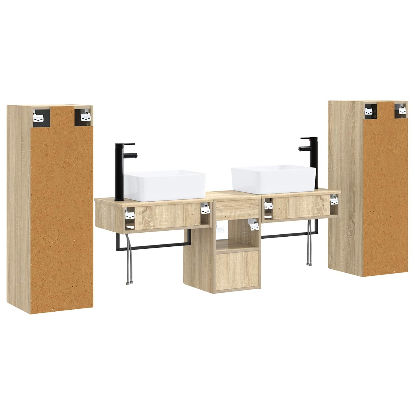 Bathroom Furniture Set 5 pcs Sonoma Oak 33 x 34.5 x 100 cm