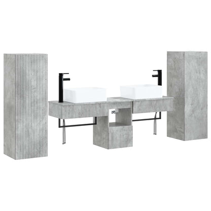 Bathroom Furniture Set 5 pcs Concrete Grey 33 x 34.5 x 100 cm