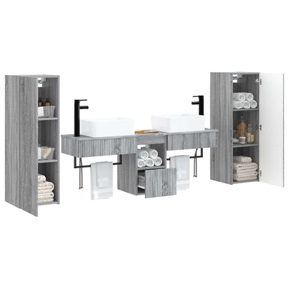 Bathroom Furniture Set 5 pcs Grey Sonoma 33 x 34.5 x 100 cm