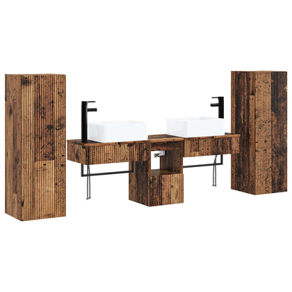 Bathroom Furniture Set 5 pcs Old Wood 33 x 34.5 x 100 cm