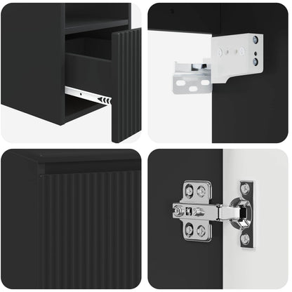 Bathroom Furniture Set 5 pcs Black 33 x 34.5 x 100 cm
