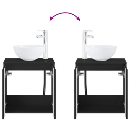 Bathroom Furniture Set 5 pcs Black 33 x 34.5 x 100 cm