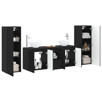 Bathroom Furniture Set 5 pcs Black 33 x 34.5 x 100 cm