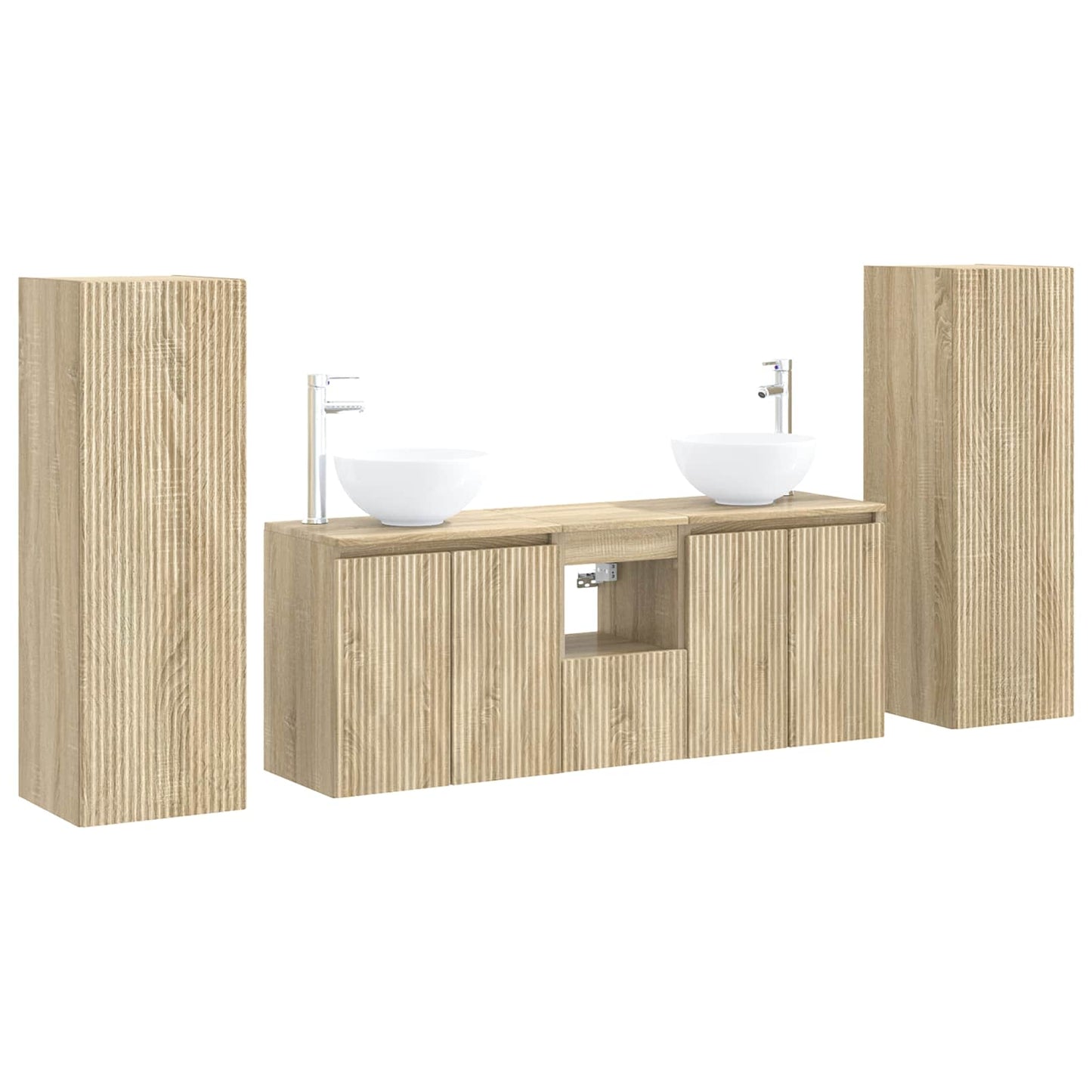 Bathroom Furniture Set 5 pcs Sonoma Oak 33 x 34.5 x 100 cm