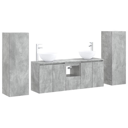 Bathroom Furniture Set 5 pcs Concrete Grey 33 x 34.5 x 100 cm