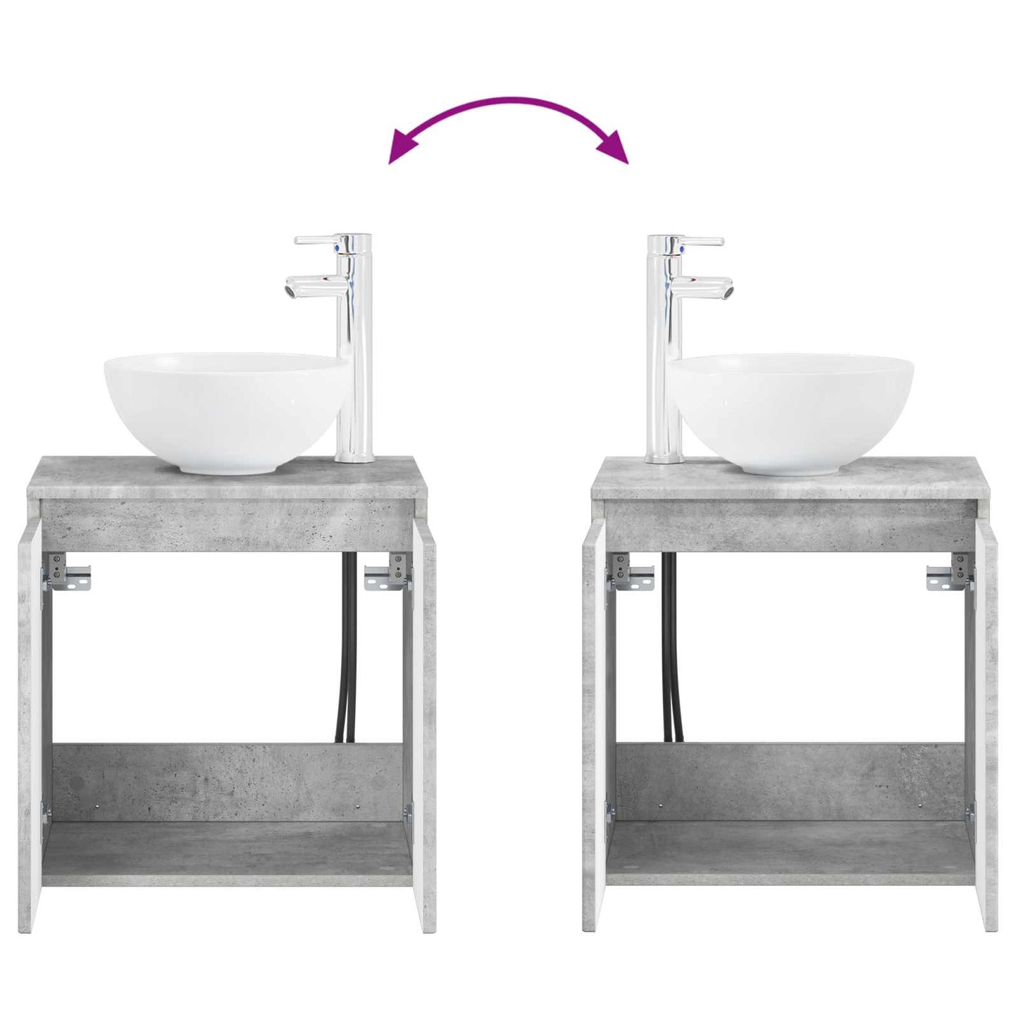 Bathroom Furniture Set 5 pcs Concrete Grey 33 x 34.5 x 100 cm