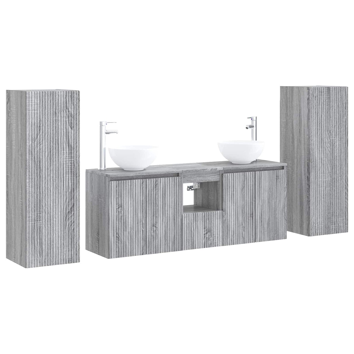 Bathroom Furniture Set 5 pcs Grey Sonoma 33 x 34.5 x 100 cm
