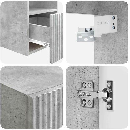 Bathroom Furniture Set 5 pcs Concrete Grey 33 x 34.5 x 100 cm